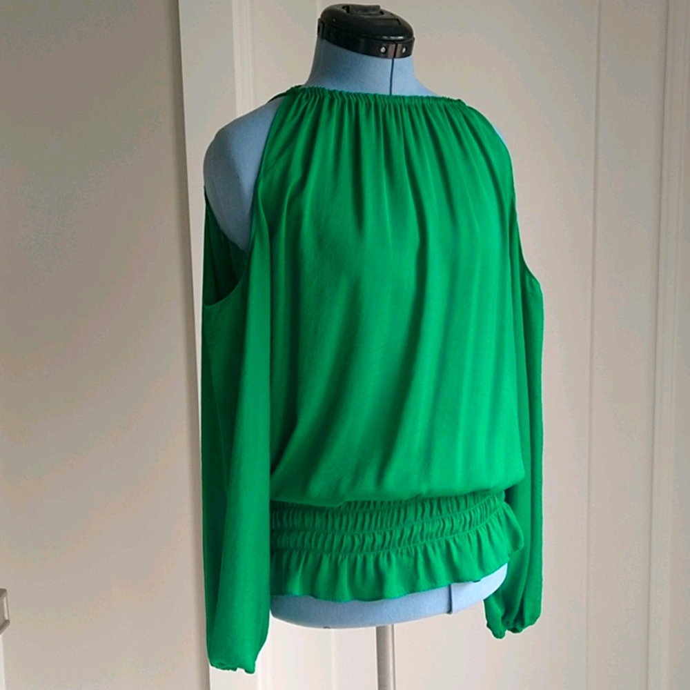 Emerald Green Cold Shoulder top